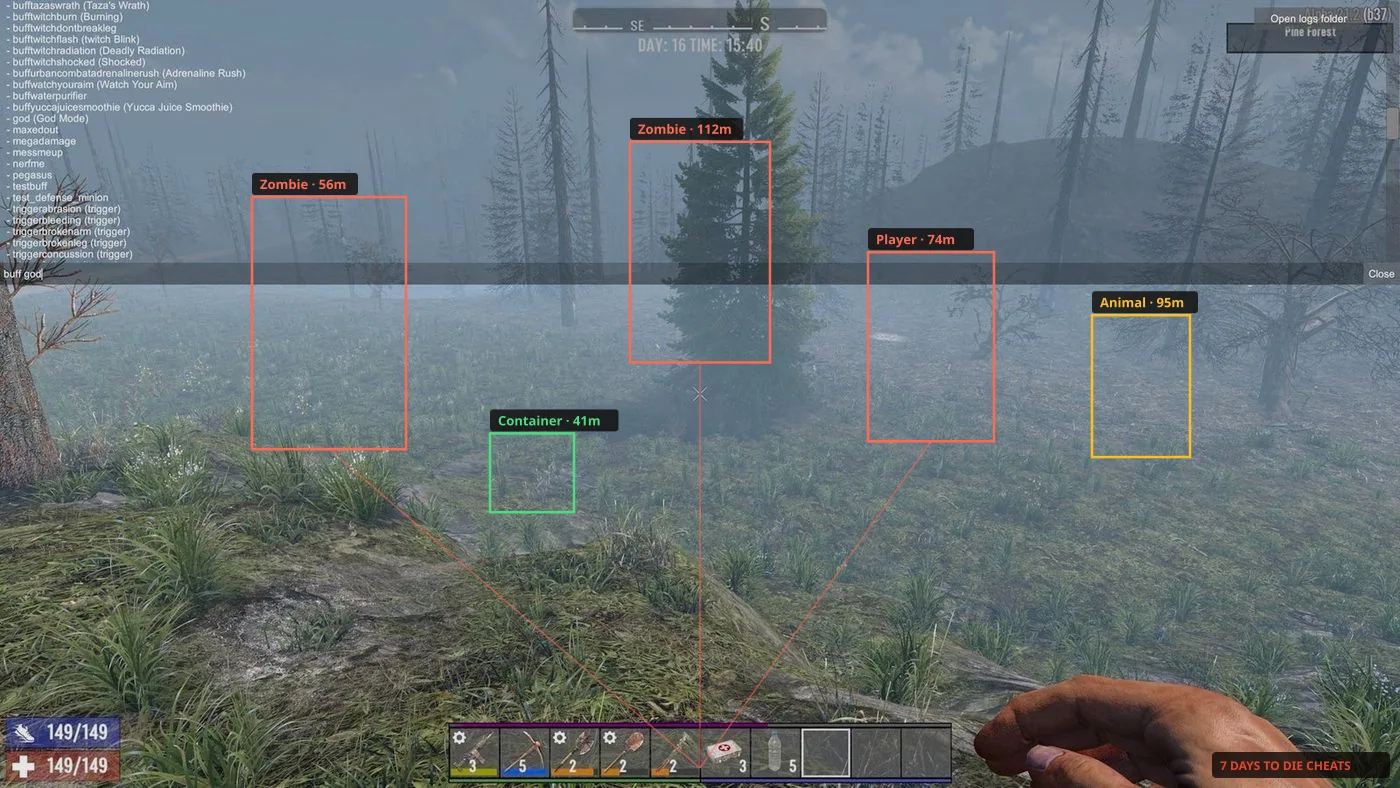 Aimbot bone and recoil settings for 7 Days to Die guns